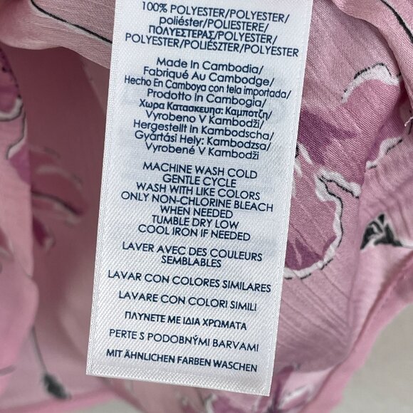 Chaps Womens Plus XXL Pink Boho Floral Blouse 3/4 Bell Sleeves Lightweight Top - Picture 5 of 11